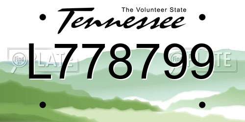 L778799 Tennessee License Plate