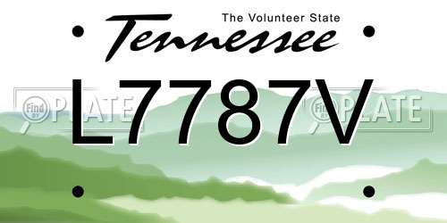 L7787V Tennessee License Plate