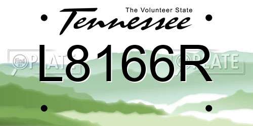 L8166R Tennessee License Plate