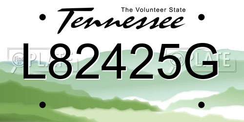 L82425G Tennessee License Plate