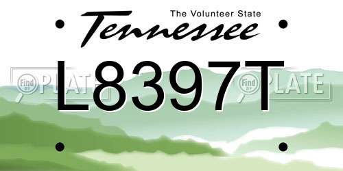 L8397T Tennessee License Plate
