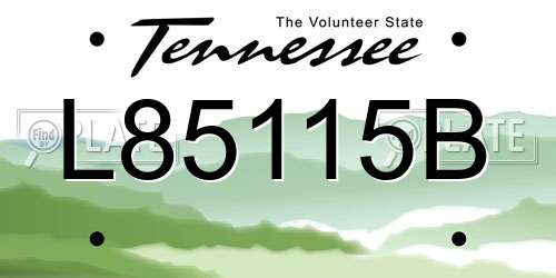 L85115B Tennessee License Plate