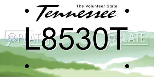 L8530T Tennessee License Plate