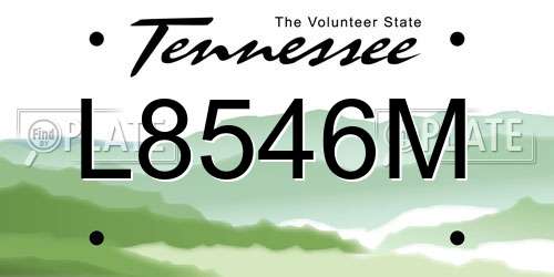 L8546M Tennessee License Plate