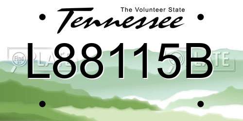 L88115B Tennessee License Plate