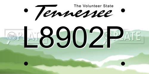 L8902P Tennessee License Plate
