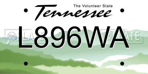 L896WA Tennessee License Plate