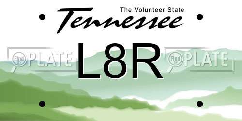 L8R Tennessee License Plate