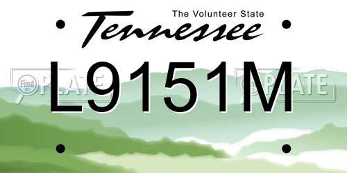 L9151M Tennessee License Plate