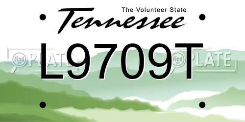 L9709T Tennessee License Plate