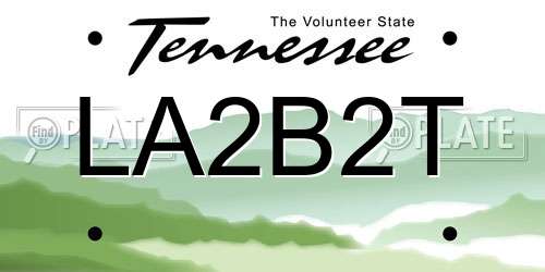 LA2B2T Tennessee License Plate