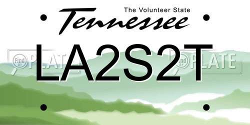 LA2S2T Tennessee License Plate