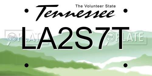 LA2S7T Tennessee License Plate