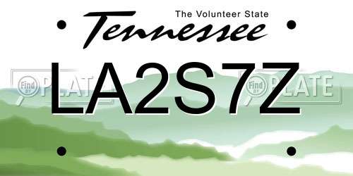 LA2S7Z Tennessee License Plate