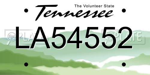 LA54552 Tennessee License Plate