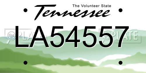 LA54557 Tennessee License Plate