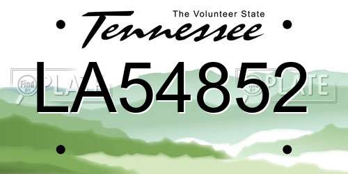 LA54852 Tennessee License Plate