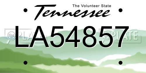 LA54857 Tennessee License Plate