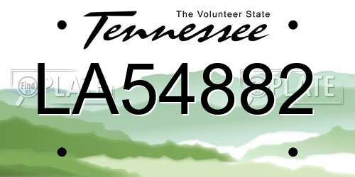 LA54882 Tennessee License Plate