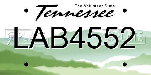 LAB4552 Tennessee License Plate