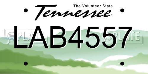 LAB4557 Tennessee License Plate