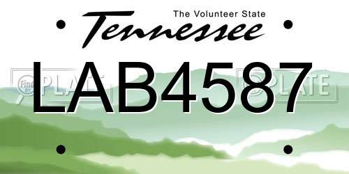 LAB4587 Tennessee License Plate