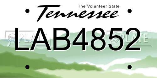 LAB4852 Tennessee License Plate
