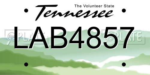 LAB4857 Tennessee License Plate