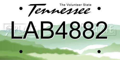 LAB4882 Tennessee License Plate