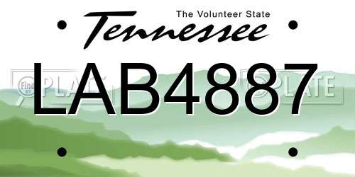 LAB4887 Tennessee License Plate