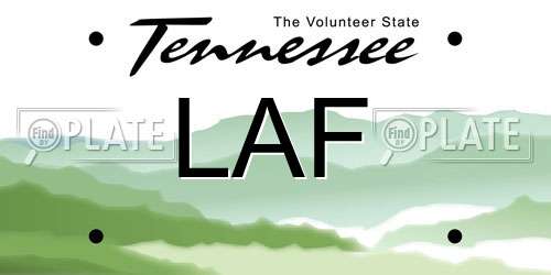 LAF Tennessee License Plate