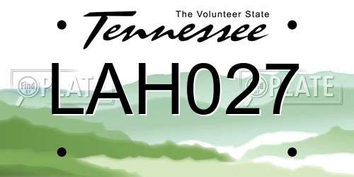 LAH027 Tennessee License Plate