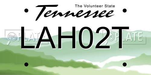 LAH02T Tennessee License Plate