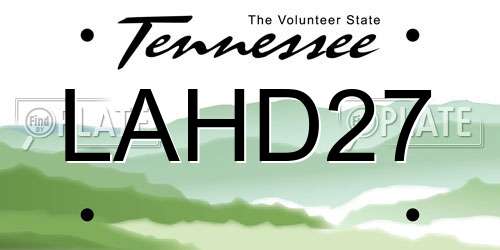 LAHD27 Tennessee License Plate