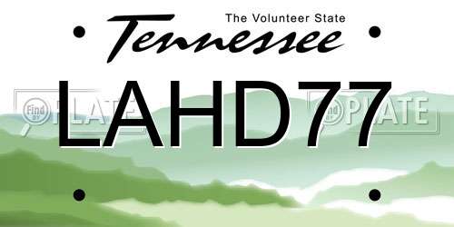 LAHD77 Tennessee License Plate