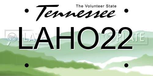 LAHO22 Tennessee License Plate