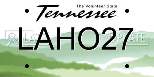 LAHO27 Tennessee License Plate