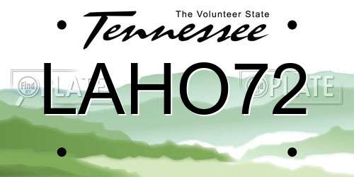 LAHO72 Tennessee License Plate