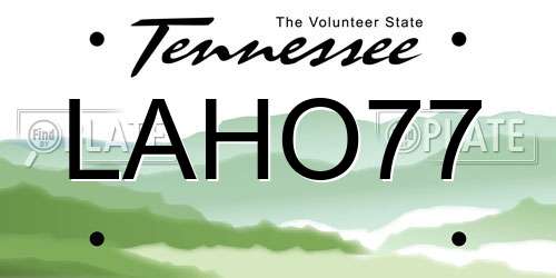 LAHO77 Tennessee License Plate