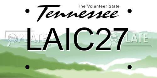 LAIC27 Tennessee License Plate