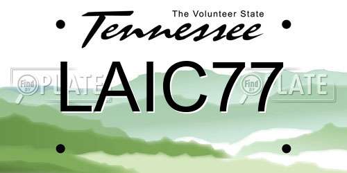 LAIC77 Tennessee License Plate