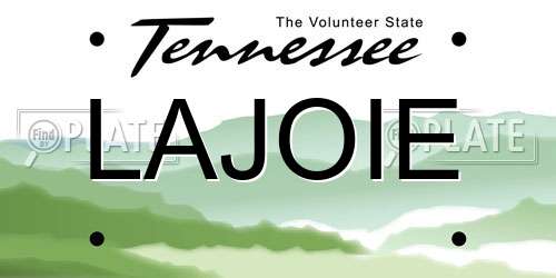 LAJOIE Tennessee License Plate