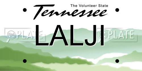 LALJI Tennessee License Plate