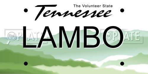 LAMBO Tennessee License Plate