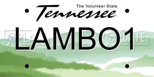 LAMBO1 Tennessee License Plate