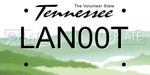 LAN00T Tennessee License Plate