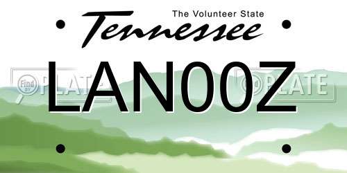 LAN00Z Tennessee License Plate