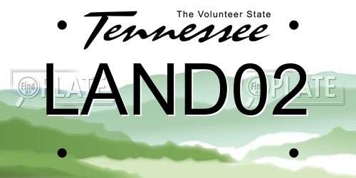 LAND02 Tennessee License Plate