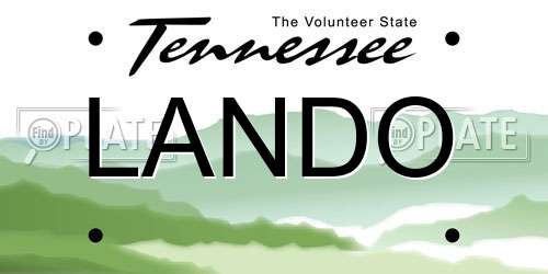 LANDO Tennessee License Plate