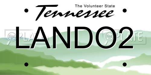 LANDO2 Tennessee License Plate